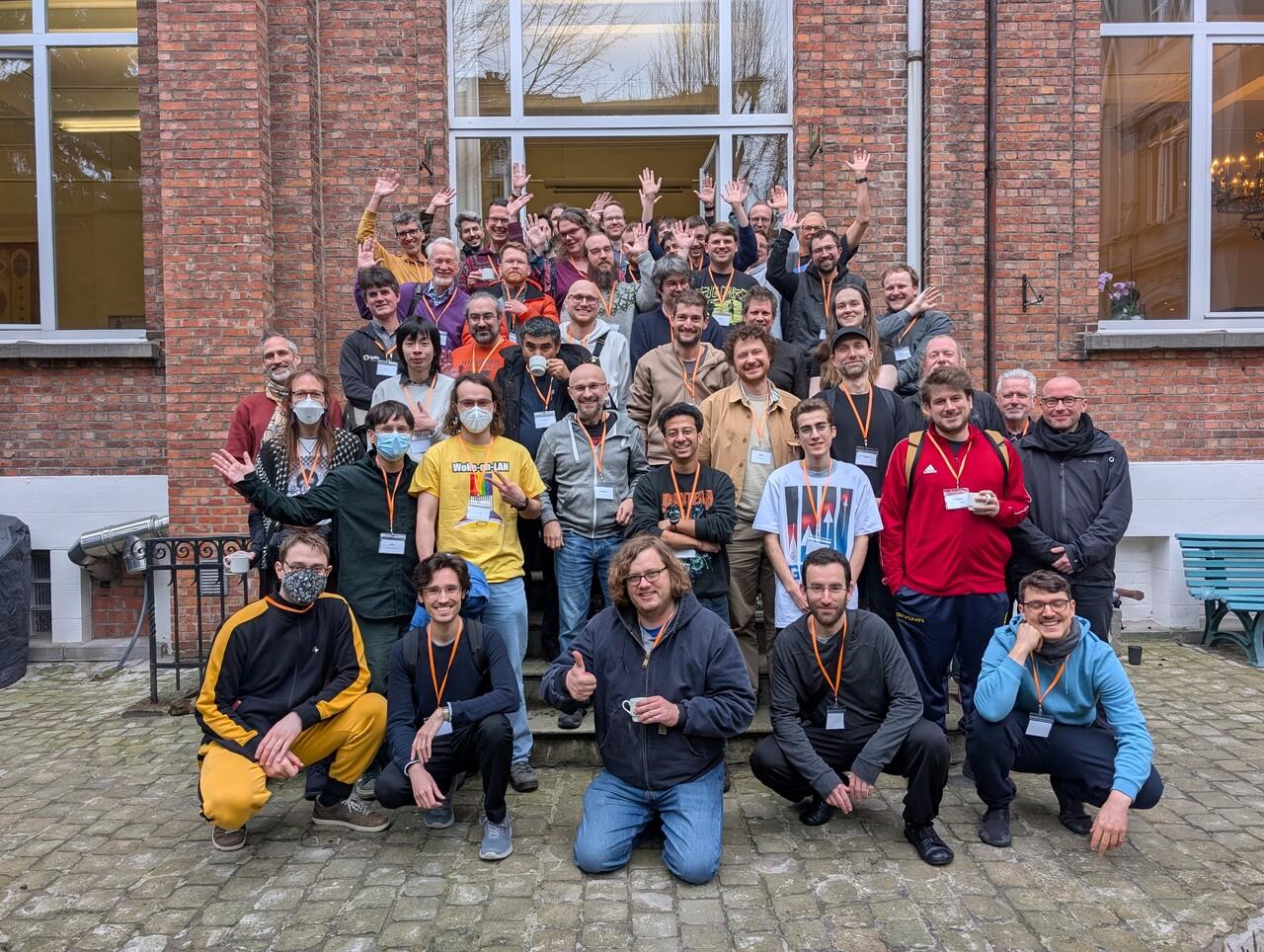 Group photo of about 40 Guix contributors at Guix Days